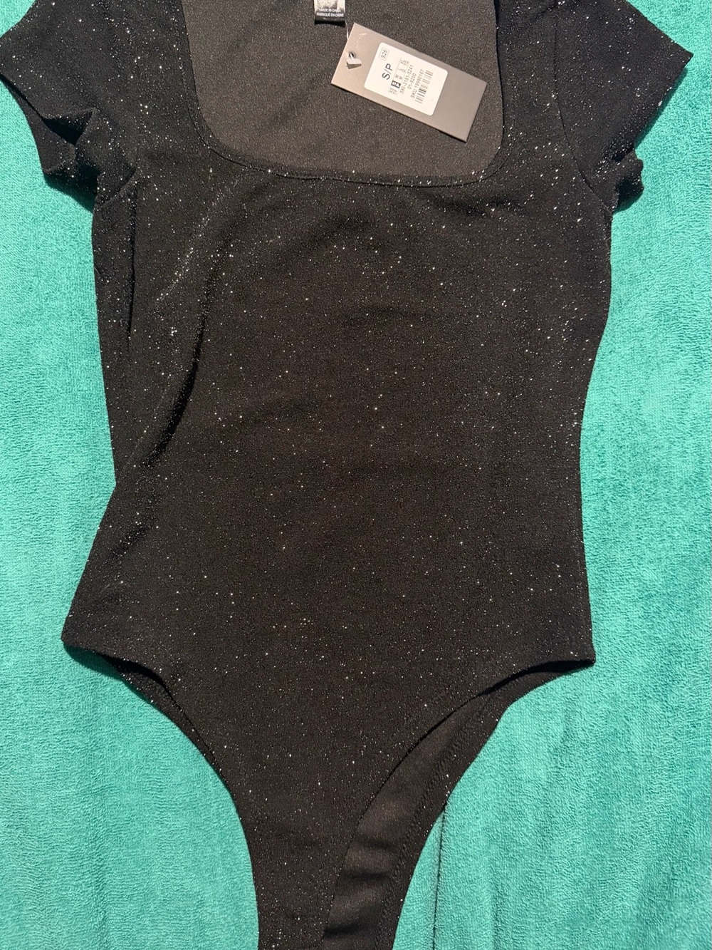 Women’s Sparkle Black One-Piece Bodysuit